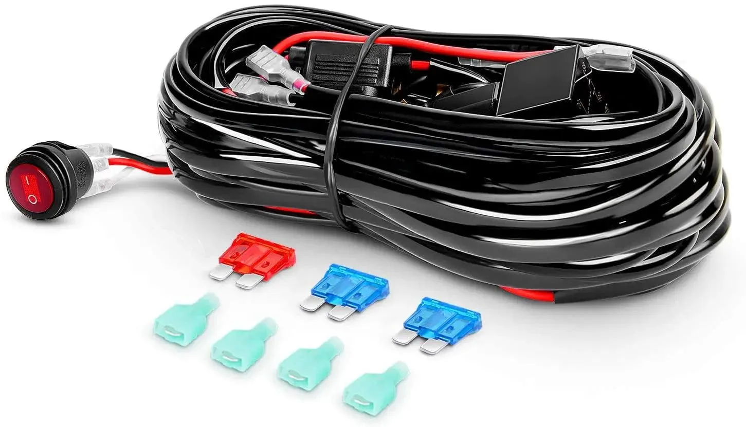 4 Inch 18W Flood Double Row LED Pods (Pair) | 12FT Wire 3Pin Switch