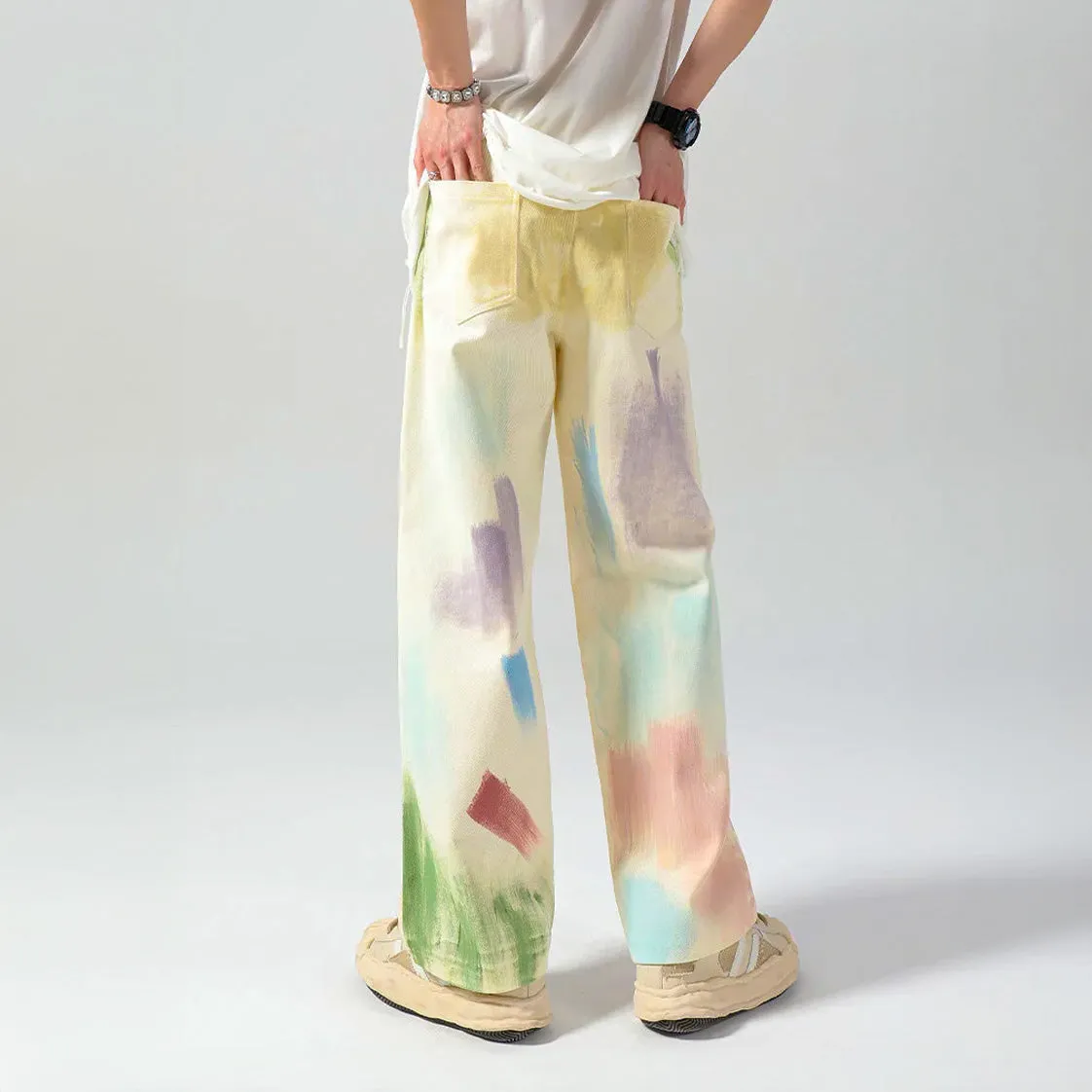 Aesthetic Hand-Painted Denim Jeans