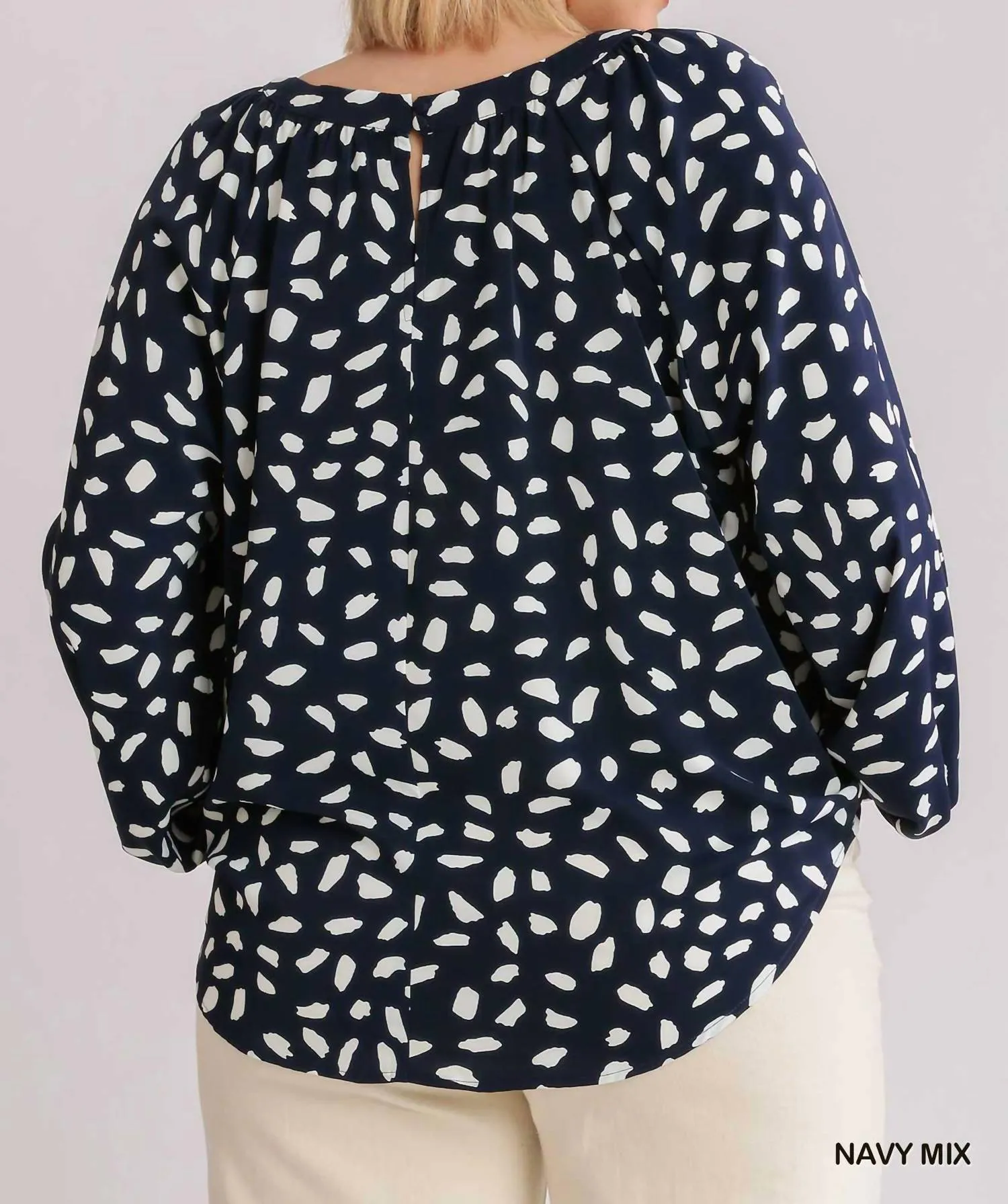 Animal Print Round Neck Long Sleeve Top