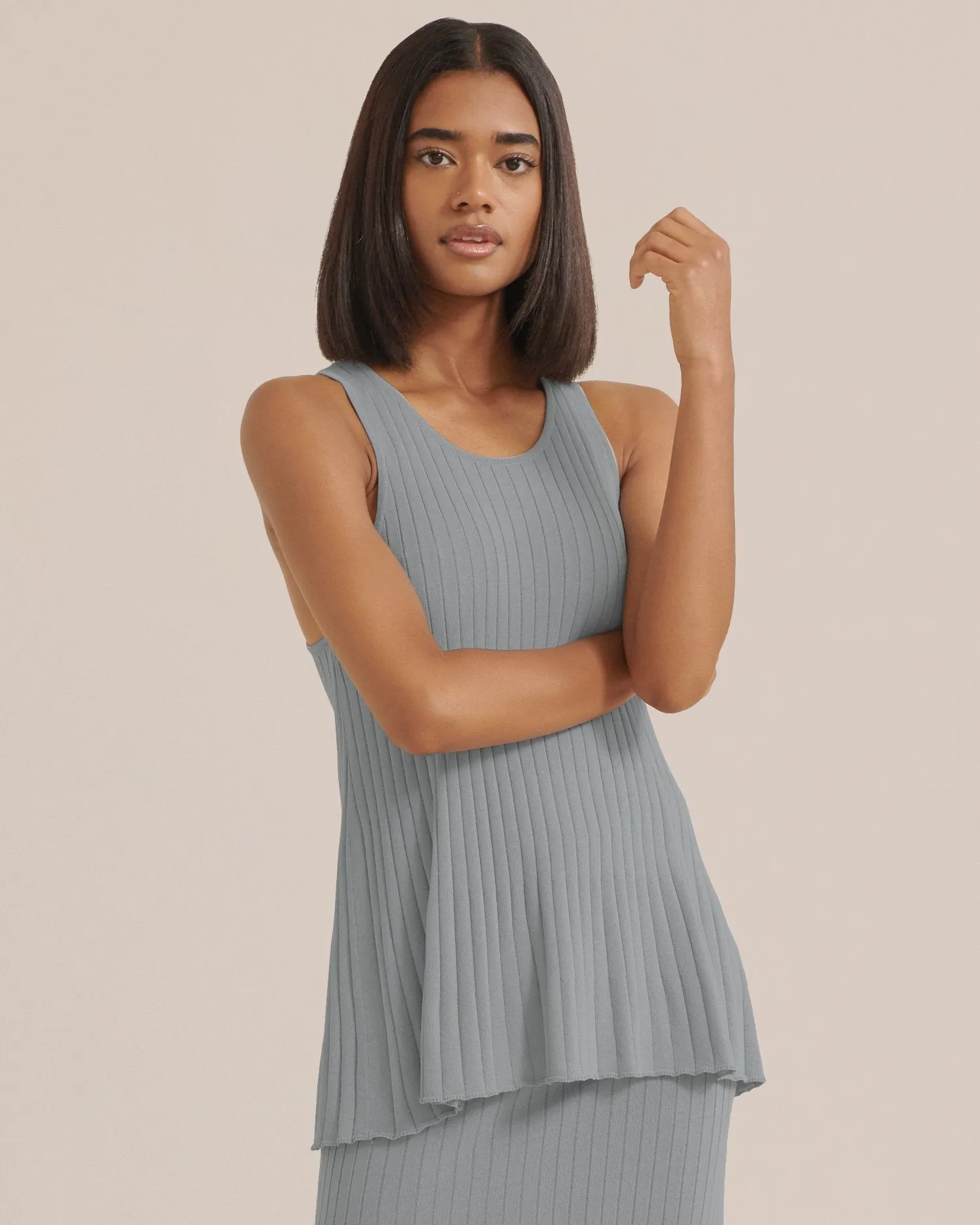 Ashley Sleeveless Ribbed Knit Tank