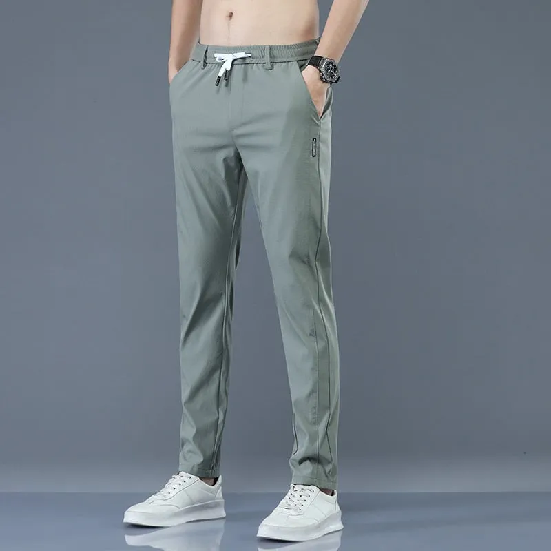 Casual Pants Thin Soft Elasticity Lace-up