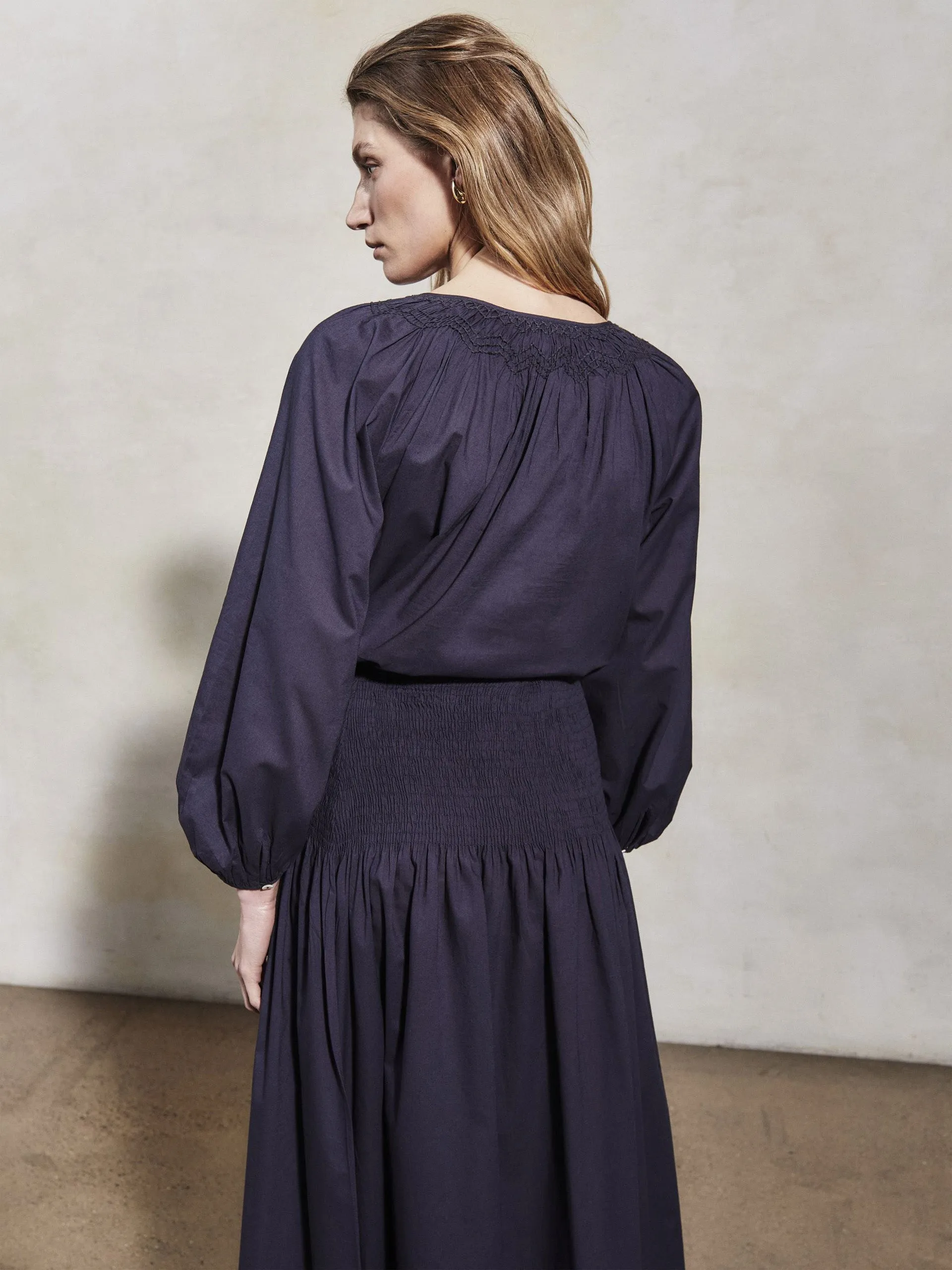 Elizabeth midnight cotton blouse