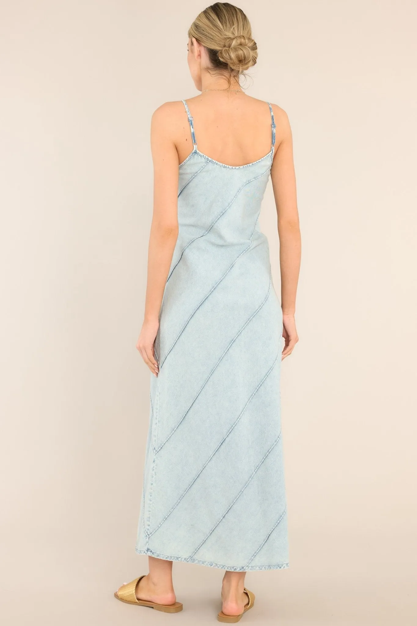 Freedom Calls Light Chambray Maxi Dress