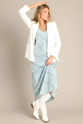 Freedom Calls Light Chambray Maxi Dress