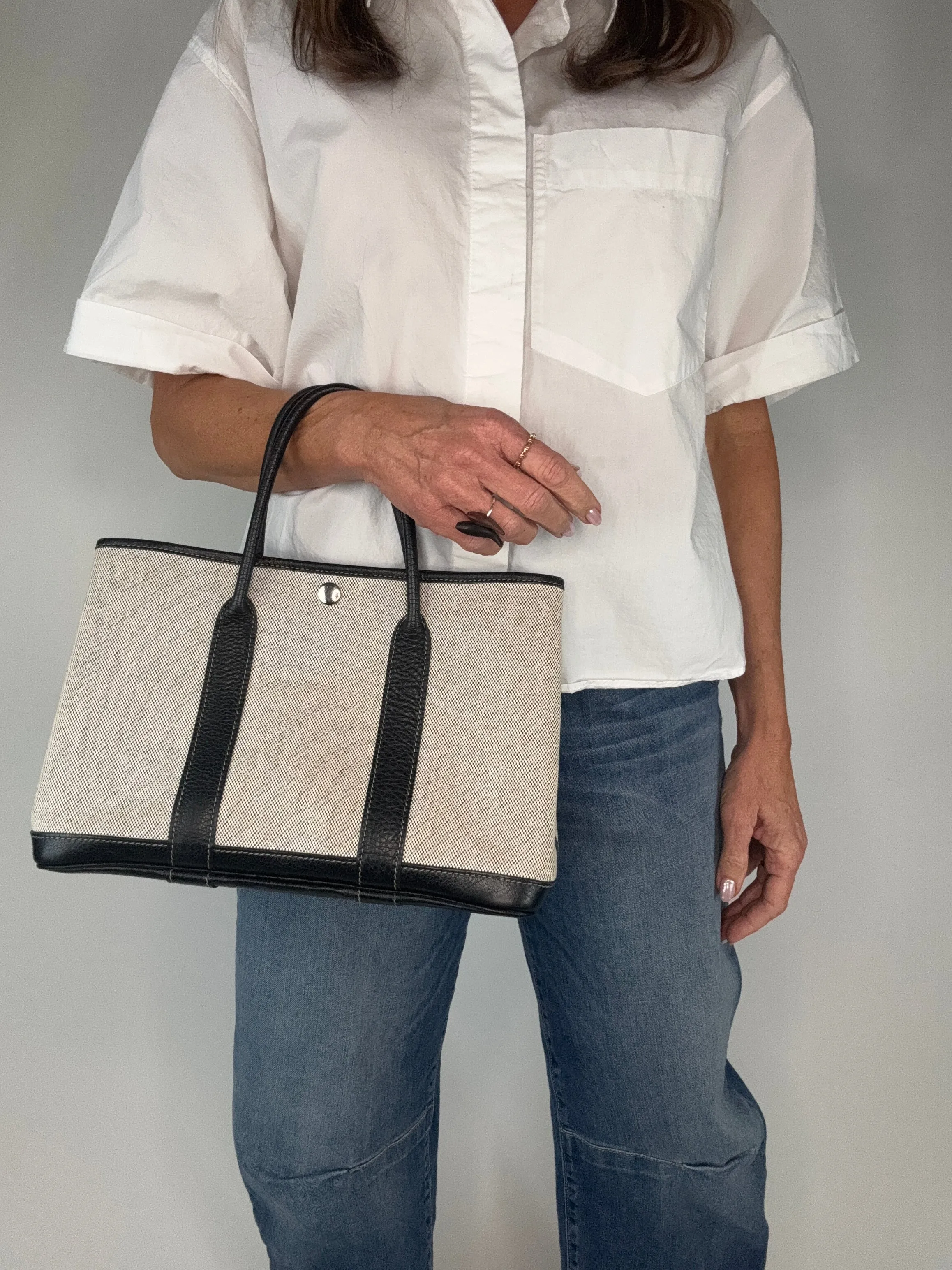 Hermes 30 TMP Garden Party Black Biege