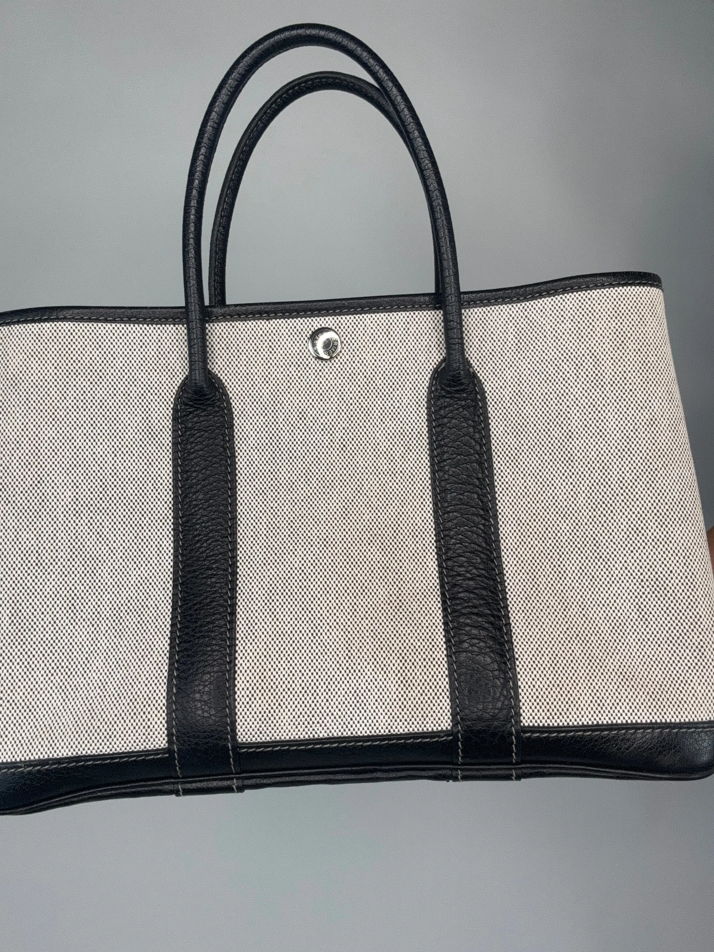Hermes 30 TMP Garden Party Black Biege