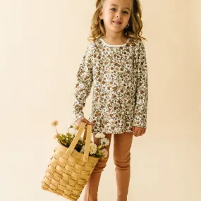 Organic Peplum Top & Leggings Set -Daffodil