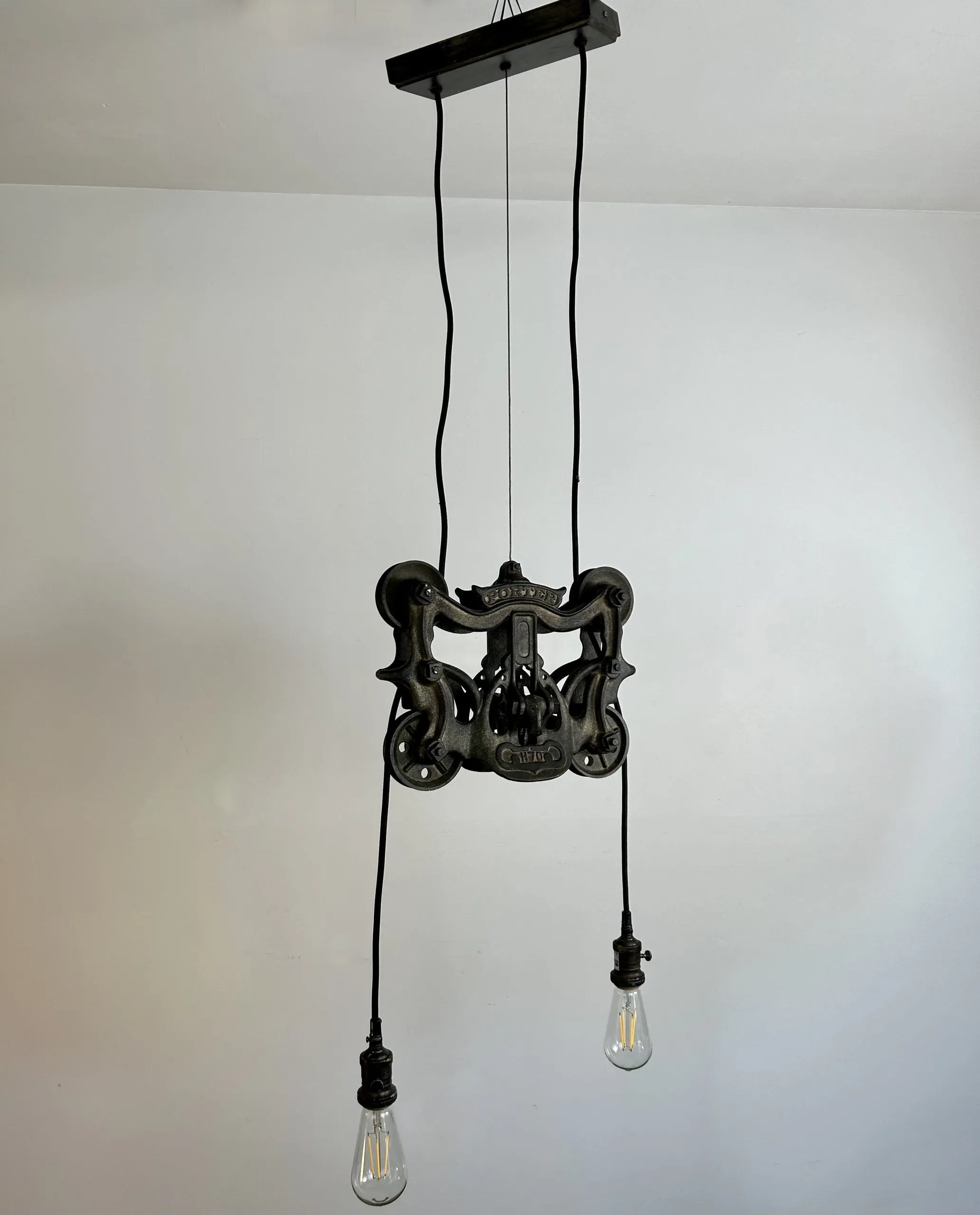 Porter Pulley Hanging Light with Two Lights