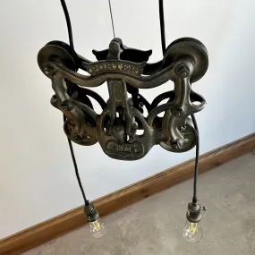 Porter Pulley Hanging Light with Two Lights