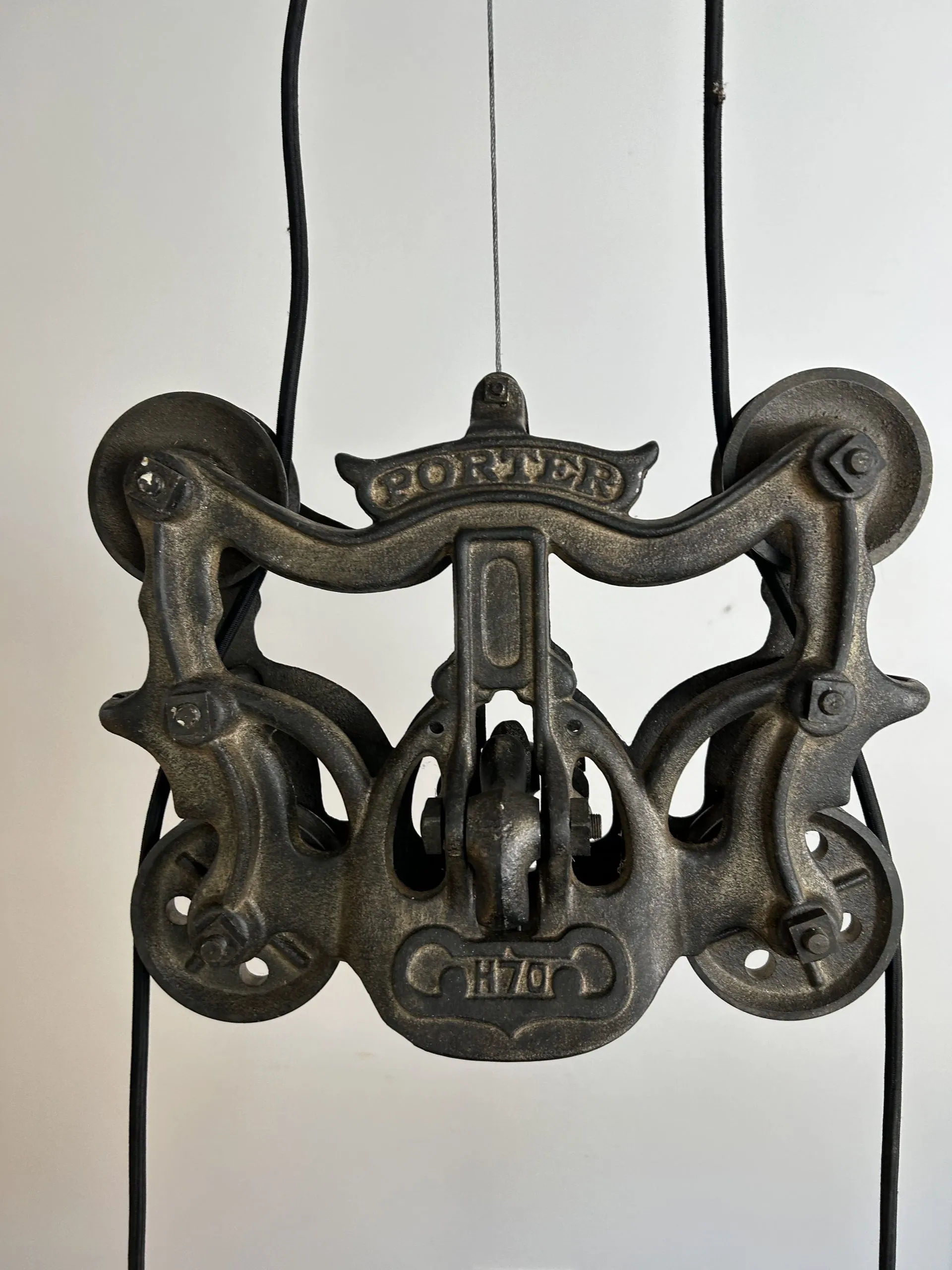 Porter Pulley Hanging Light with Two Lights