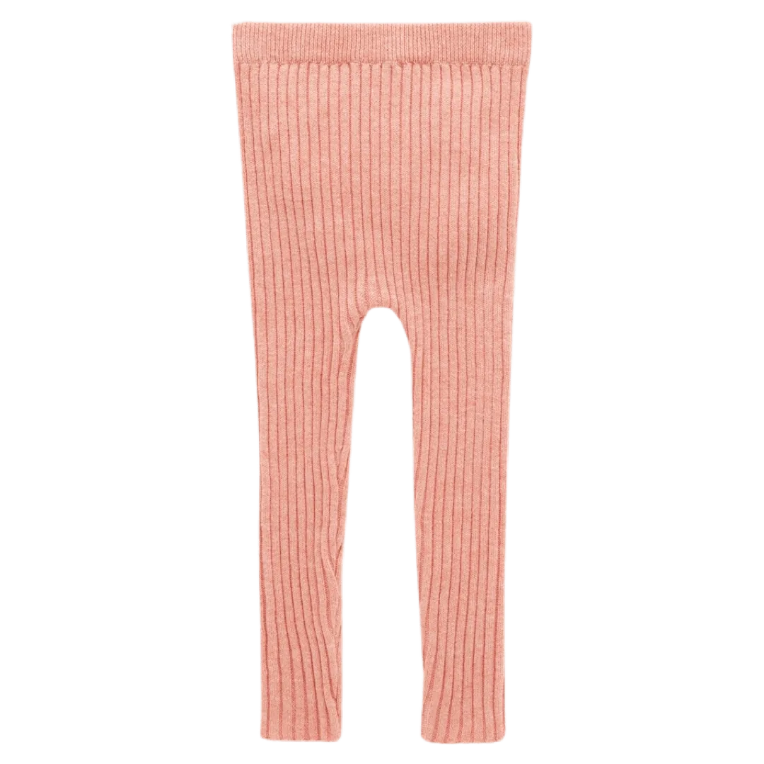 Rib Knit Leggings - Nectarine Melange