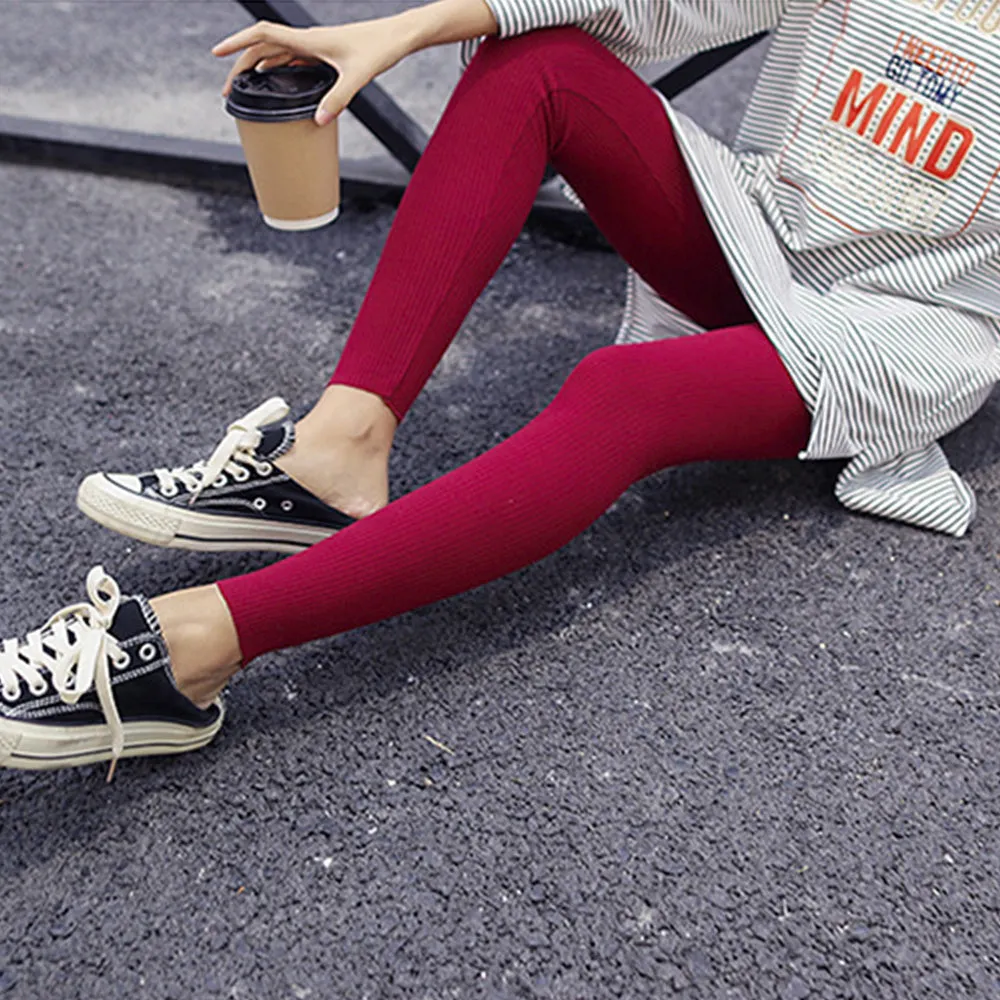 Ribbed Travel Leggings with Stretch Comfort