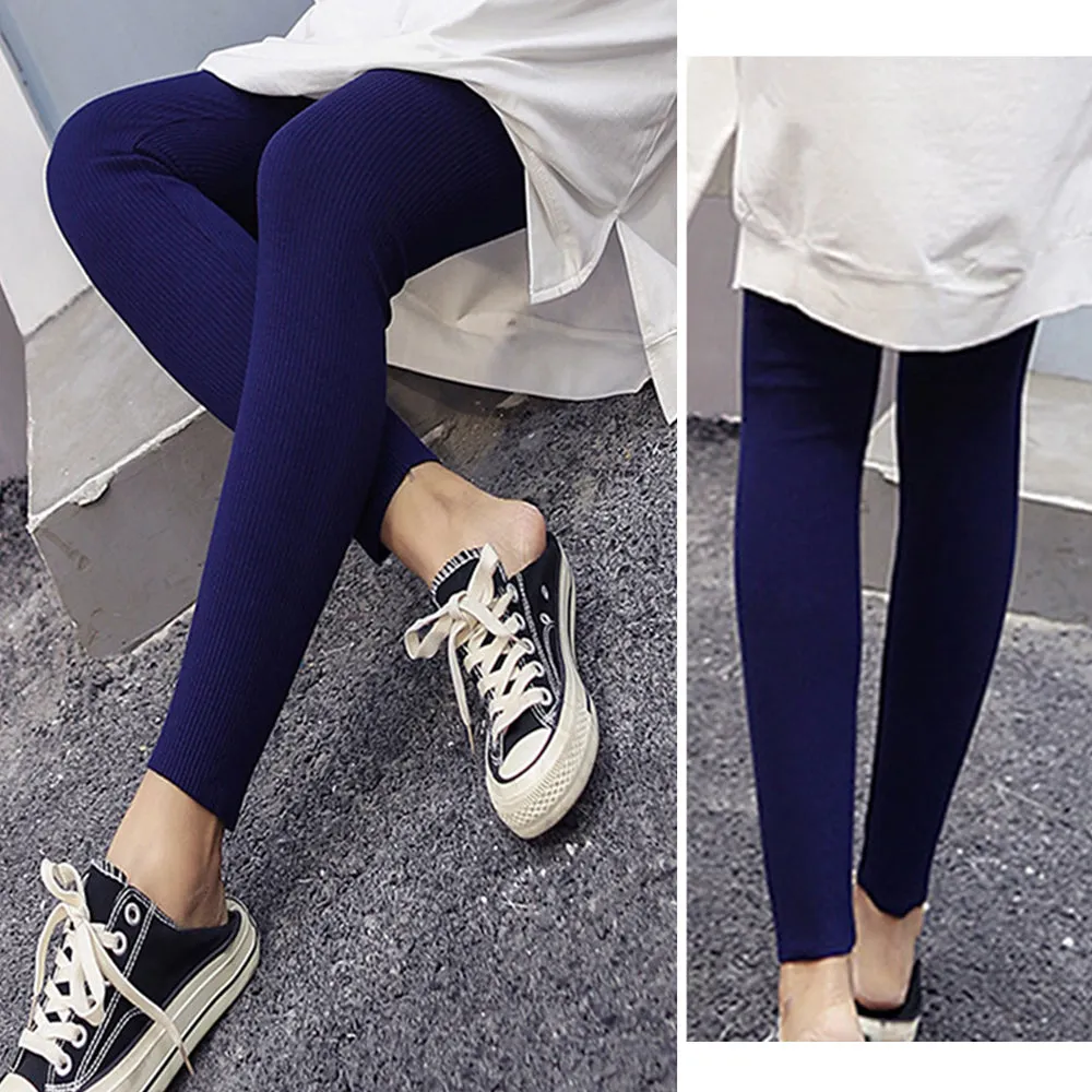 Ribbed Travel Leggings with Stretch Comfort