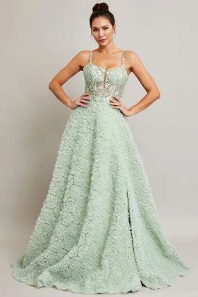 Sage Sleeveless Sweetheart A Line Dress