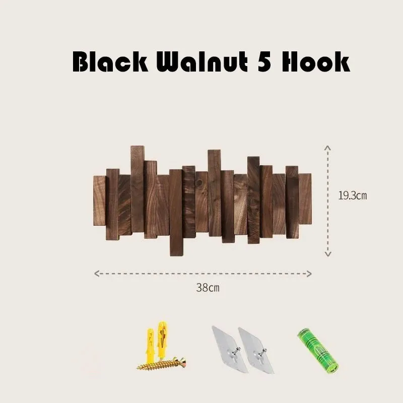 Solid Wood Clothes Hanging Wall Mounted Rack