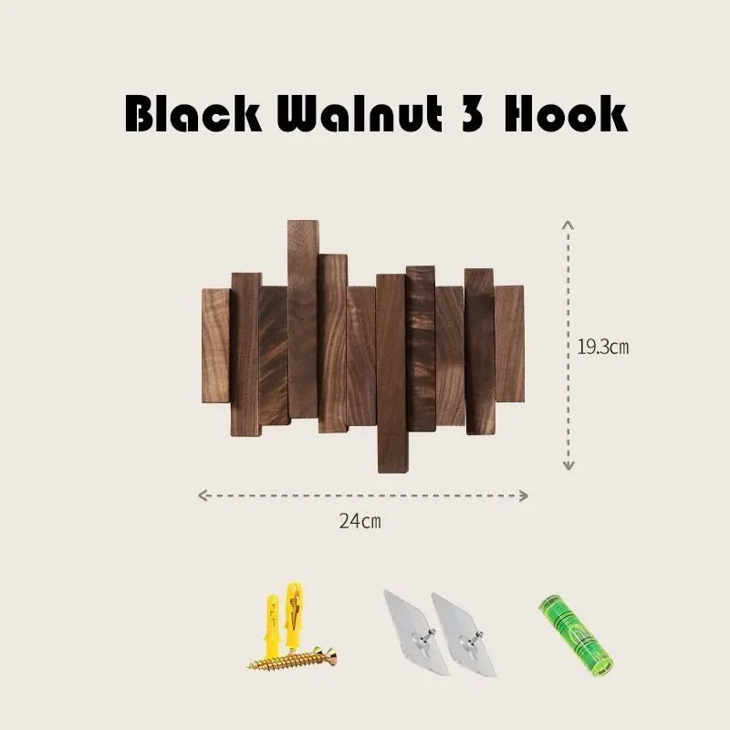 Solid Wood Clothes Hanging Wall Mounted Rack