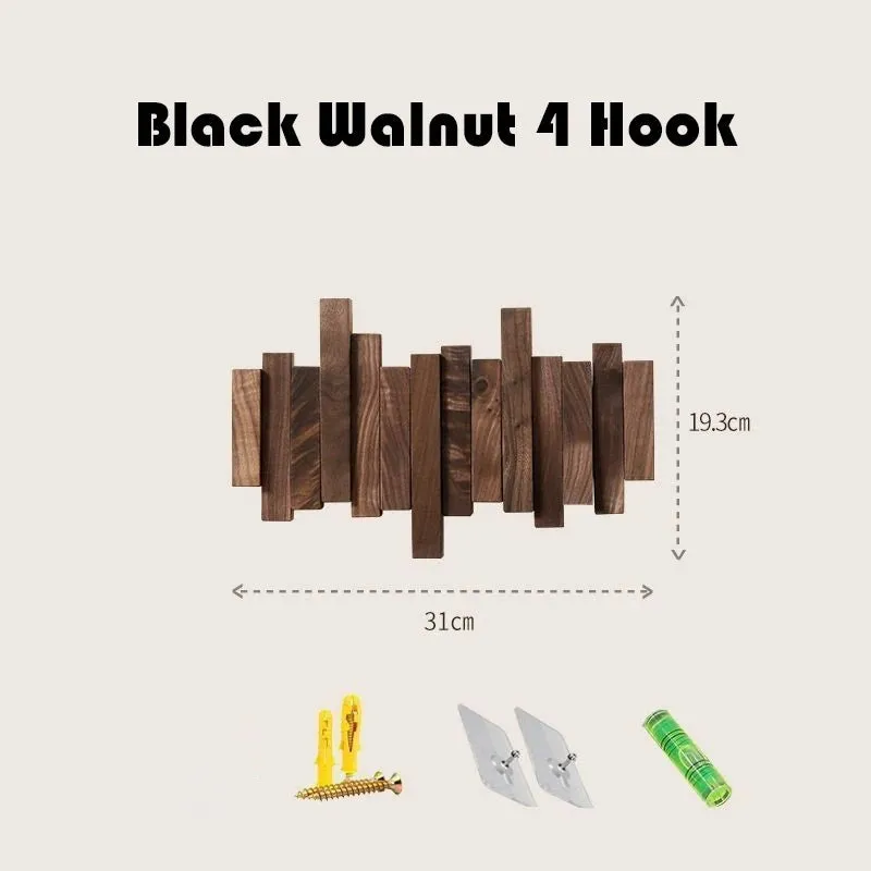 Solid Wood Clothes Hanging Wall Mounted Rack