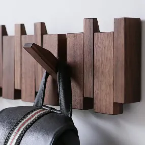 Solid Wood Clothes Hanging Wall Mounted Rack