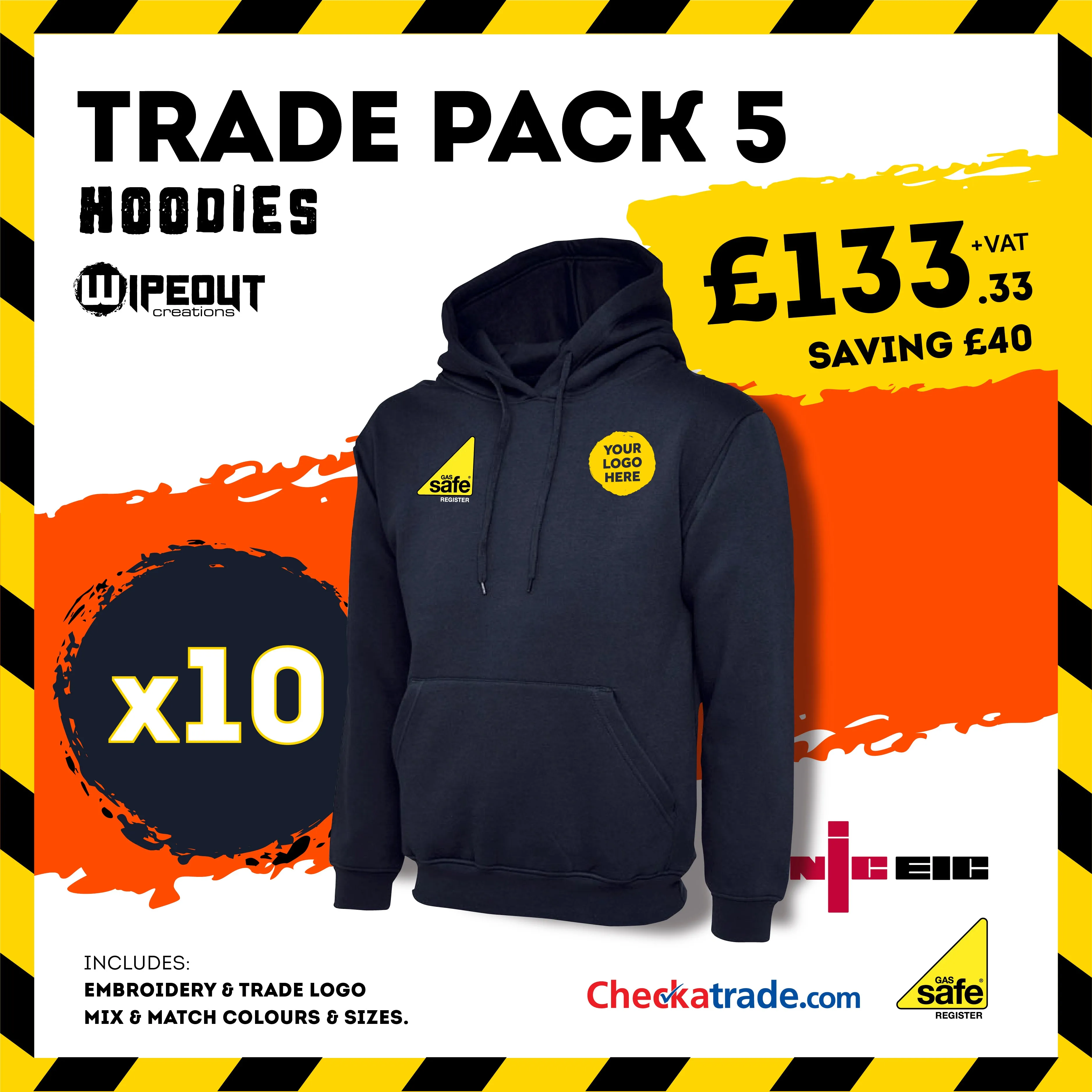 Trade Workwear Hoodies x10